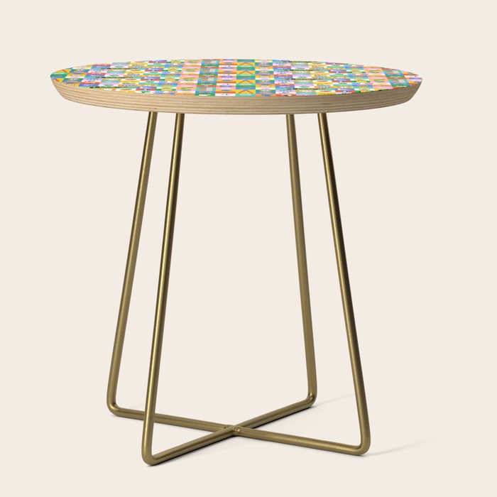 Colorful back to school mosaic pattern Side Table Gallery Image 1