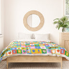 Colorful back to school mosaic pattern Duvet Cover Gallery Image 3
