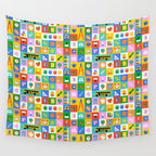 Colorful back to school mosaic pattern Wall Tapestry Gallery Image 4