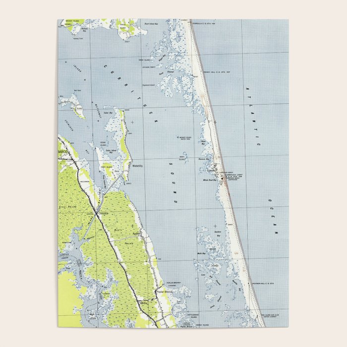 Vintage Northern Outer Banks Map (1940) Poster Gallery Image 4