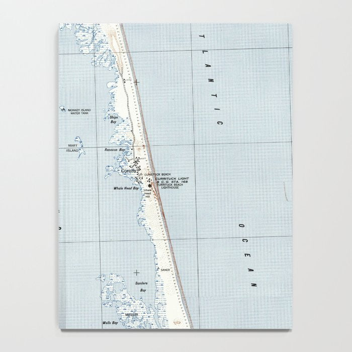 Vintage Northern Outer Banks Map (1940) Notebook Gallery Image 4