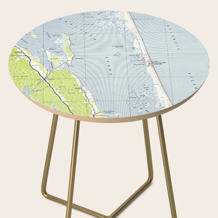 Vintage Northern Outer Banks Map (1940) Side Table Gallery Image 2
