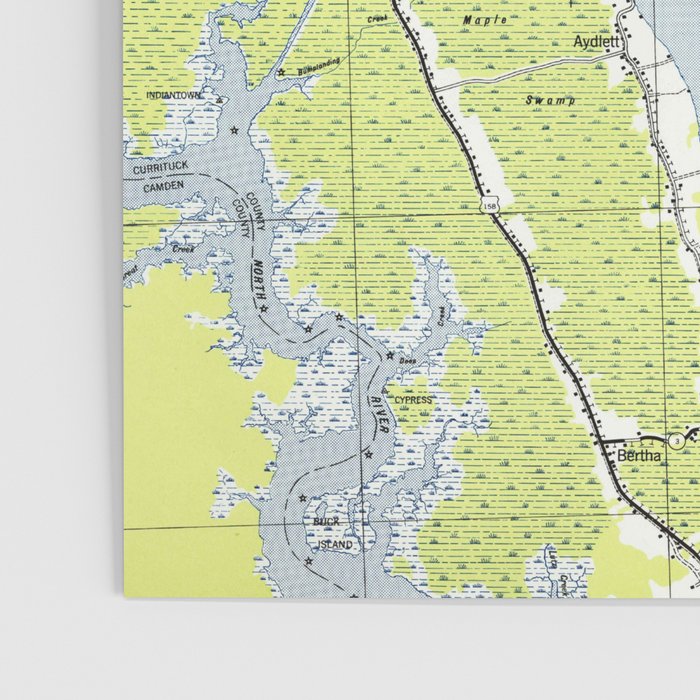 Vintage Northern Outer Banks Map (1940) Poster Gallery Image 3