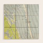 Vintage Northern Outer Banks Map (1940) Wood Wall Art Gallery Image 1