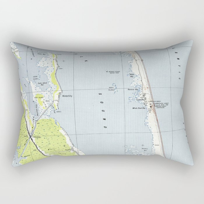 Vintage Northern Outer Banks Map (1940) Rectangular Pillow Gallery Image 2