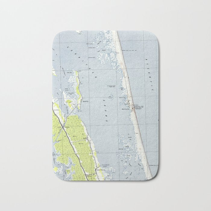 Vintage Northern Outer Banks Map (1940) Bath Mat Gallery Image 1