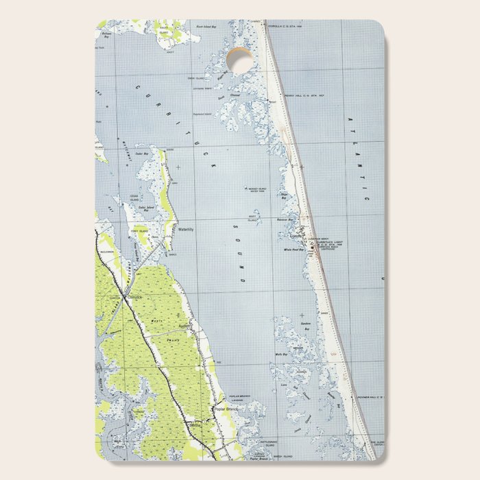 Vintage Northern Outer Banks Map (1940) Cutting Board Gallery Image 1
