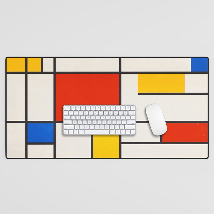 Retro Geometry: Mondrian Edition Desk Mat Gallery Image 1