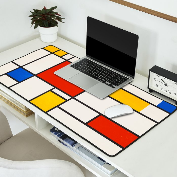 Retro Geometry: Mondrian Edition Desk Mat Gallery Image 2