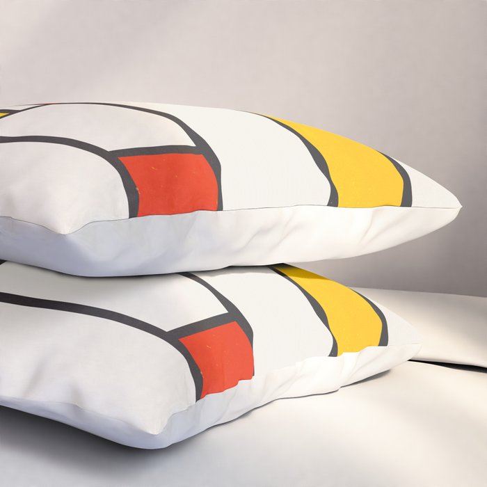 Retro Geometry: Mondrian Edition Pillow Sham Gallery Image 3