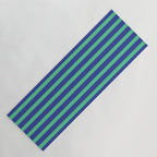 Simple Stripes Pattern - Navy Green Yoga Mat Gallery Image 1