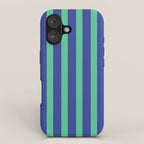 Simple Stripes Pattern - Navy Green iPhone Case Gallery Image 1