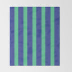 Simple Stripes Pattern - Navy Green Throw Blanket Gallery Image 2