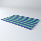 Simple Stripes Pattern - Navy Green Rug Gallery Image 3