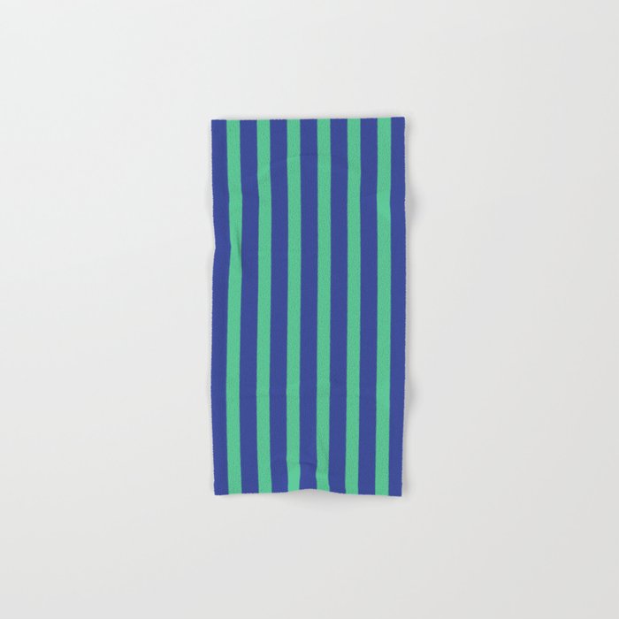 Simple Stripes Pattern - Navy Green Bath Towel Gallery Image 1