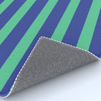 Simple Stripes Pattern - Navy Green Rug Gallery Image 4