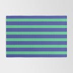 Simple Stripes Pattern - Navy Green Rug Gallery Image 2