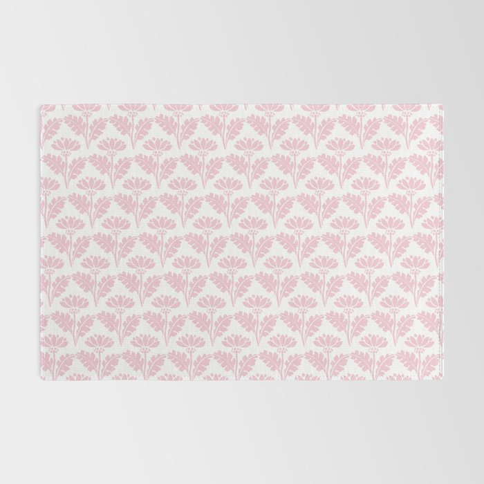 Vintage Floral Arches Pattern in Pink and White Rug Gallery Image 2