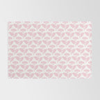 Vintage Floral Arches Pattern in Pink and White Rug Gallery Image 2