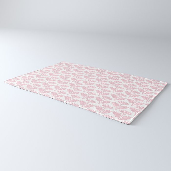 Vintage Floral Arches Pattern in Pink and White Rug Gallery Image 3