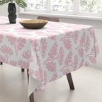 Vintage Floral Arches Pattern in Pink and White Tablecloth Gallery Image 3