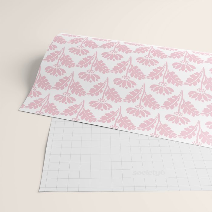 Vintage Floral Arches Pattern in Pink and White Wrapping Paper Gallery Image 2