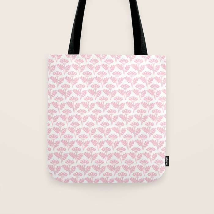 Vintage Floral Arches Pattern in Pink and White Tote Bag Gallery Image 1