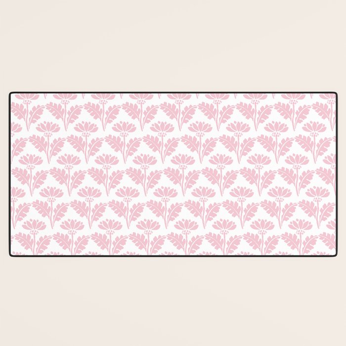 Vintage Floral Arches Pattern in Pink and White Desk Mat Gallery Image 3