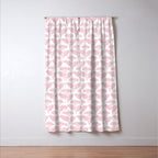 Vintage Floral Arches Pattern in Pink and White Window Curtain Gallery Image 3