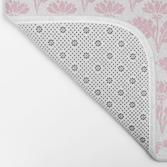 Vintage Floral Arches Pattern in Pink and White Bath Mat Gallery Image 2