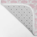 Vintage Floral Arches Pattern in Pink and White Bath Mat Gallery Image 2