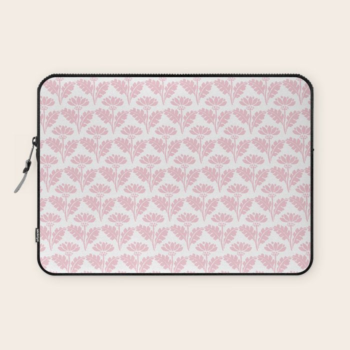 Vintage Floral Arches Pattern in Pink and White Laptop Sleeve Gallery Image 1