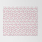 Vintage Floral Arches Pattern in Pink and White Throw Blanket Gallery Image 2