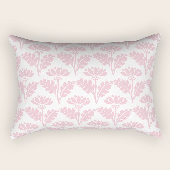 Vintage Floral Arches Pattern in Pink and White Rectangular Pillow Gallery Image 2
