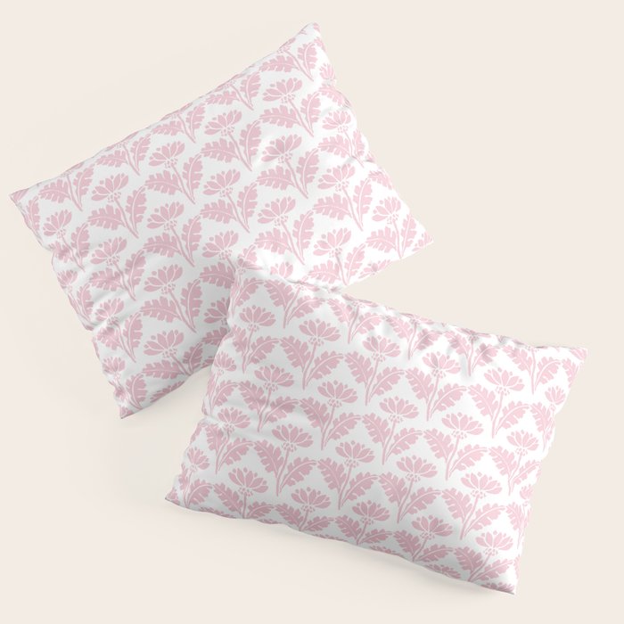Vintage Floral Arches Pattern in Pink and White Pillow Sham Gallery Image 1