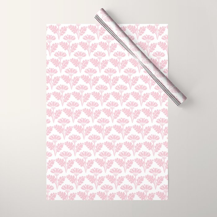 Vintage Floral Arches Pattern in Pink and White Wrapping Paper Gallery Image 1
