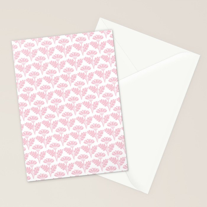 Vintage Floral Arches Pattern in Pink and White Stationery Card Gallery Image 2