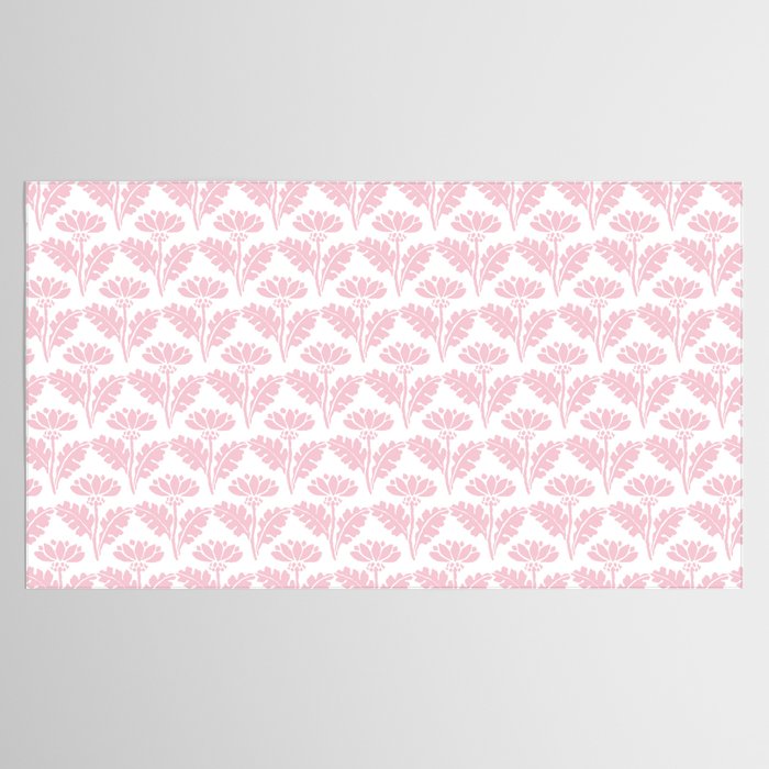 Vintage Floral Arches Pattern in Pink and White Tablecloth Gallery Image 2