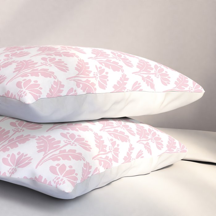 Vintage Floral Arches Pattern in Pink and White Pillow Sham Gallery Image 3