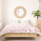 Vintage Floral Arches Pattern in Pink and White Duvet Cover Gallery Image 3