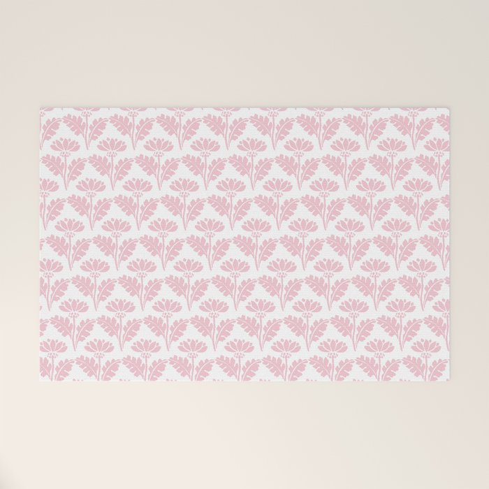 Vintage Floral Arches Pattern in Pink and White Welcome Mat Gallery Image 1