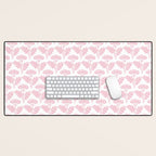 Vintage Floral Arches Pattern in Pink and White Desk Mat Gallery Image 1
