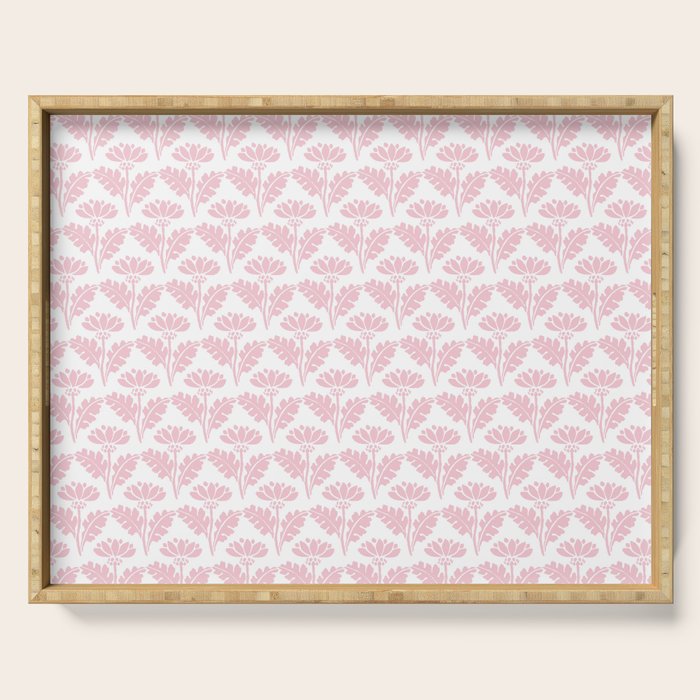 Vintage Floral Arches Pattern in Pink and White Serving Tray Gallery Image 1