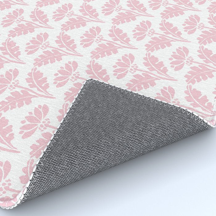 Vintage Floral Arches Pattern in Pink and White Rug Gallery Image 4