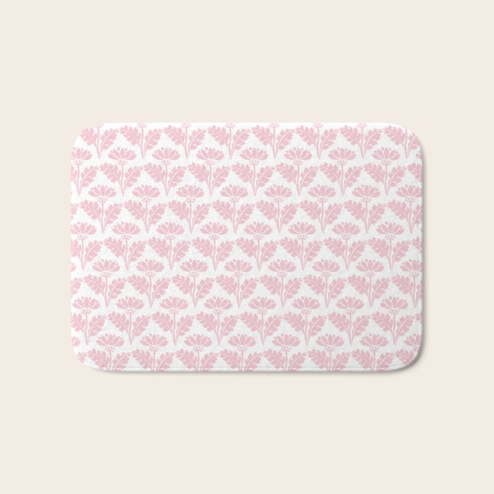 Vintage Floral Arches Pattern in Pink and White Bath Mat Gallery Image 1
