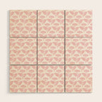 Vintage Floral Arches Pattern in Pink and White Wood Wall Art Gallery Image 1