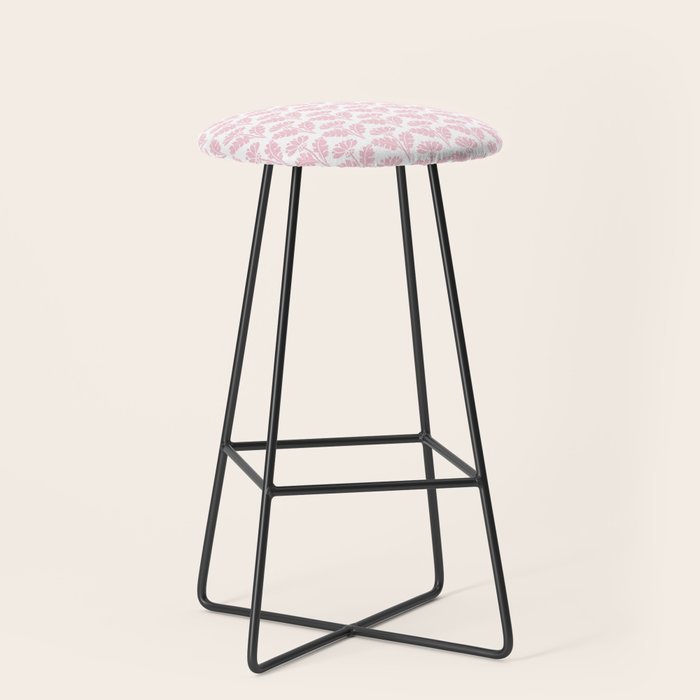 Vintage Floral Arches Pattern in Pink and White Stool Gallery Image 1
