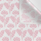 Vintage Floral Arches Pattern in Pink and White Wall Tapestry Gallery Image 3