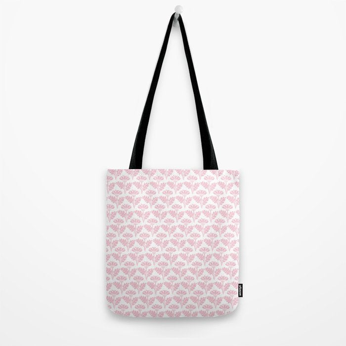 Vintage Floral Arches Pattern in Pink and White Tote Bag Gallery Image 2