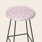 Vintage Floral Arches Pattern in Pink and White Stool Gallery Image 2